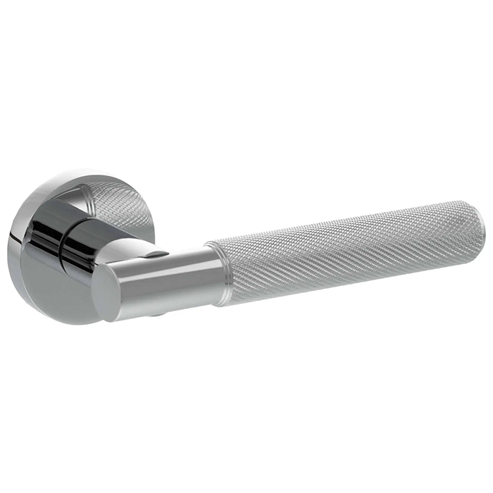 Atlantic Senza Pari Rosarno Knurled Lever Door Handle On Minimal Round Rose