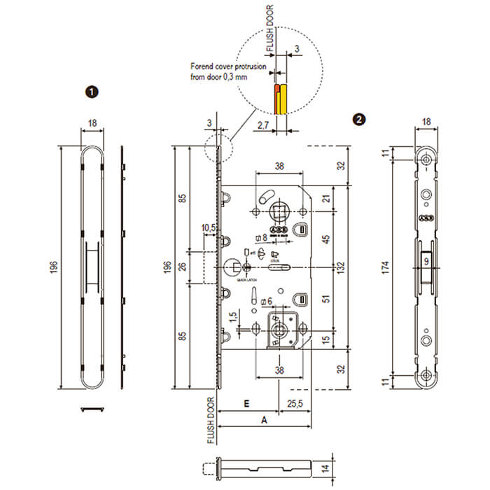 Atlantic AGB Revolution XT Magnetic 60mm Backset Bathroom Lock