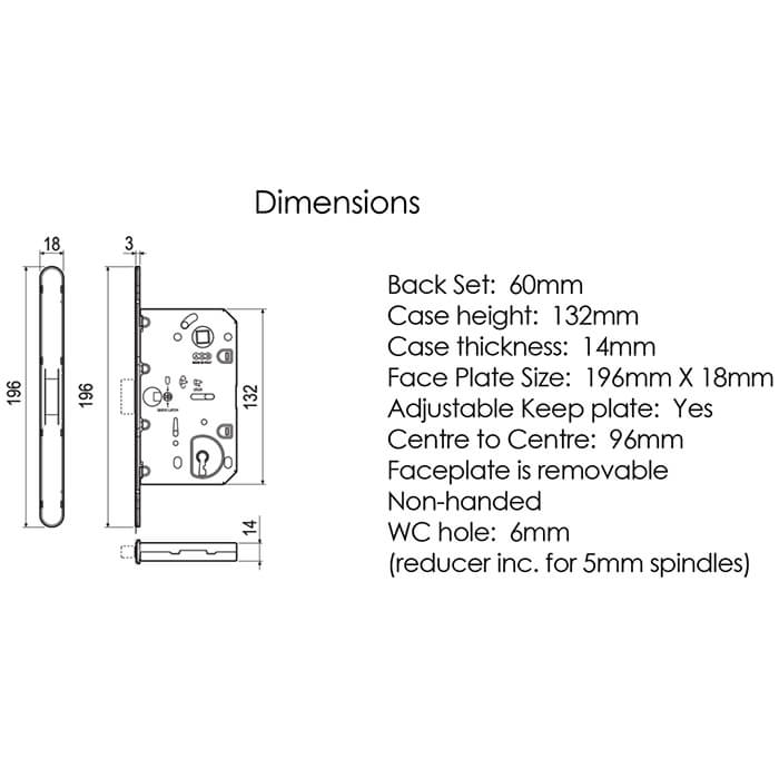 Atlantic AGB Revolution XT Magnetic 60mm Backset Bathroom Lock