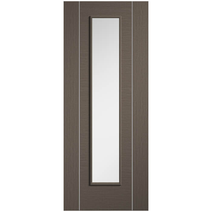 LPD Alcaraz Pre-Finished Chocolate Grey 1-Panel 1-Light Internal Glazed Door