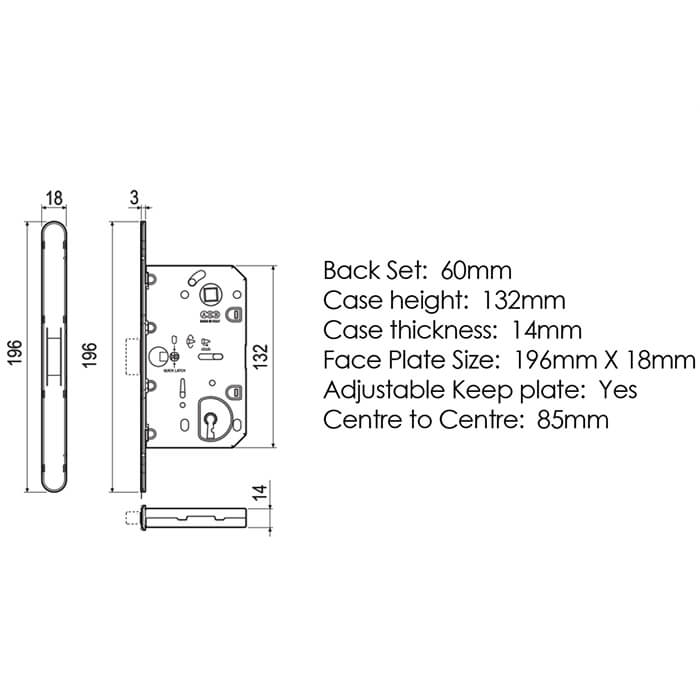 Atlantic AGB Revolution XT Magnetic Euro Profile Sashlock 60mm Backset Sashlock