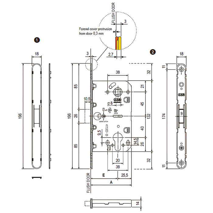 Atlantic AGB Revolution XT Magnetic Euro Profile Sashlock 60mm Backset Sashlock