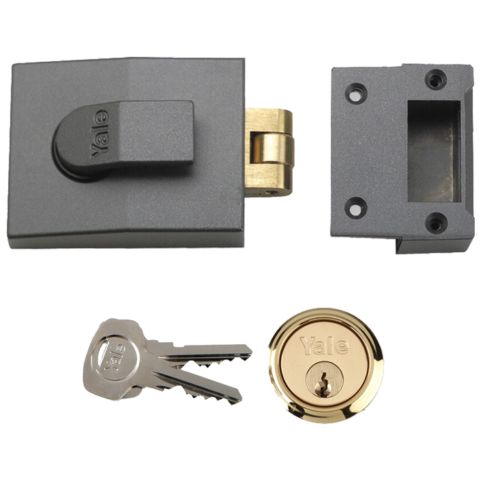 Yale 81 Metallic Grey Roller Bolt Nightlatch 60mm