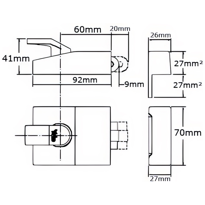 Yale 81 Metallic Grey Roller Bolt Nightlatch 60mm