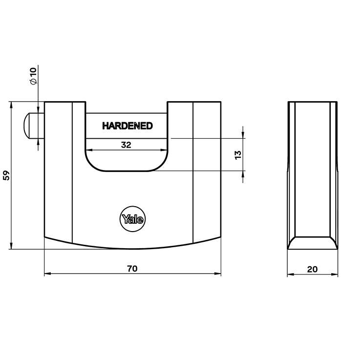 Yale High Security Brass Shutter Padlock