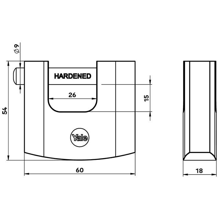 Yale High Security Brass Shutter Padlock