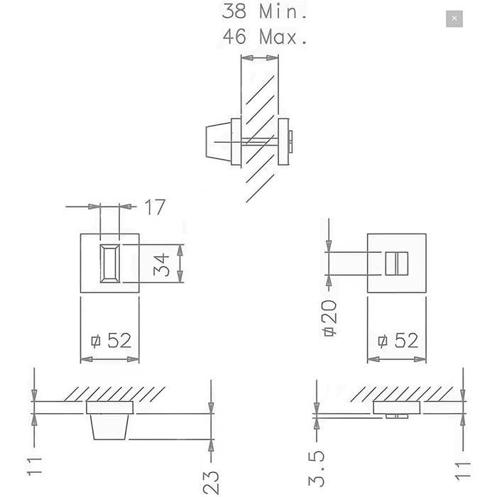 Atlantic Tupai Rapido 5S Line WC Turn and Release on 5mm Slimline Square Rose