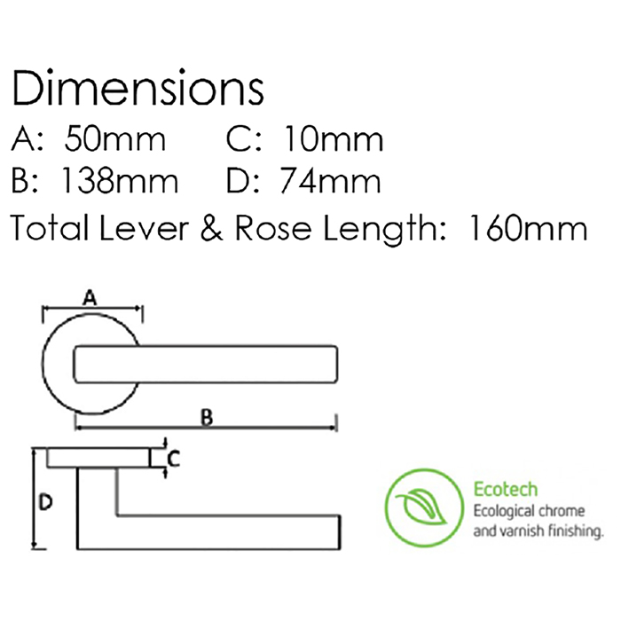 Atlantic Forme Ginevra Lever Door Handle On Minimal Round Rose