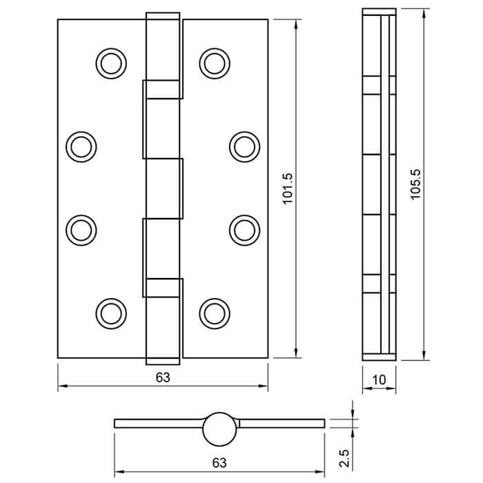 Atlantic Slim Knuckle Ball Bearing Hinges