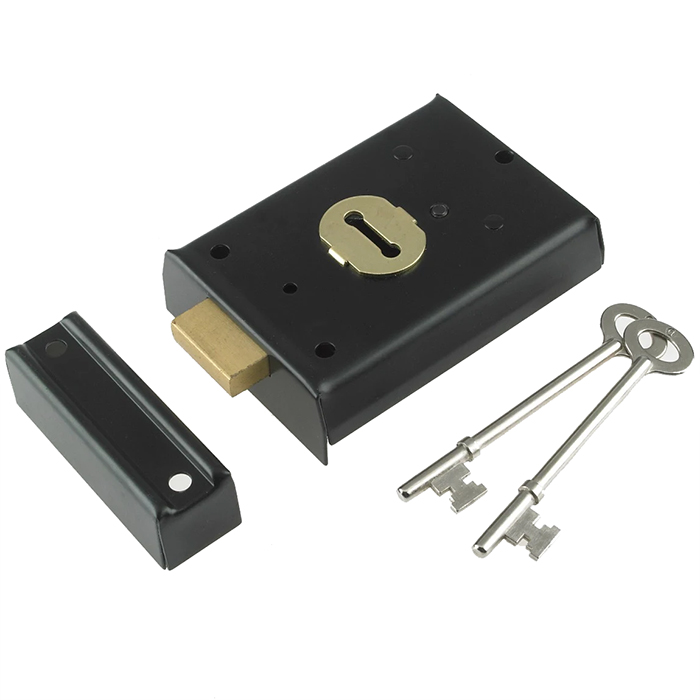 Yale Black 2 Lever Mortice Rim Deadlock