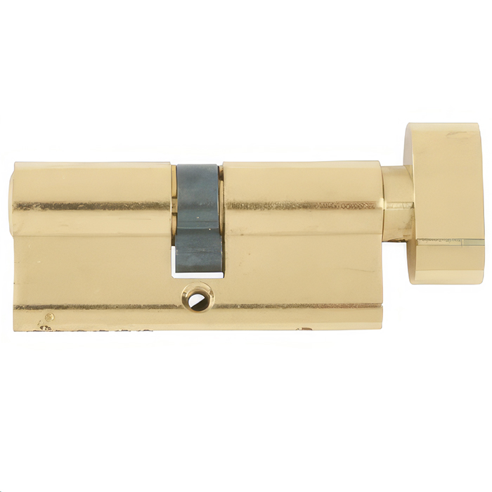 Yale KM Series Polished Brass 1 Star Thumbturn Euro Profile Cylinder