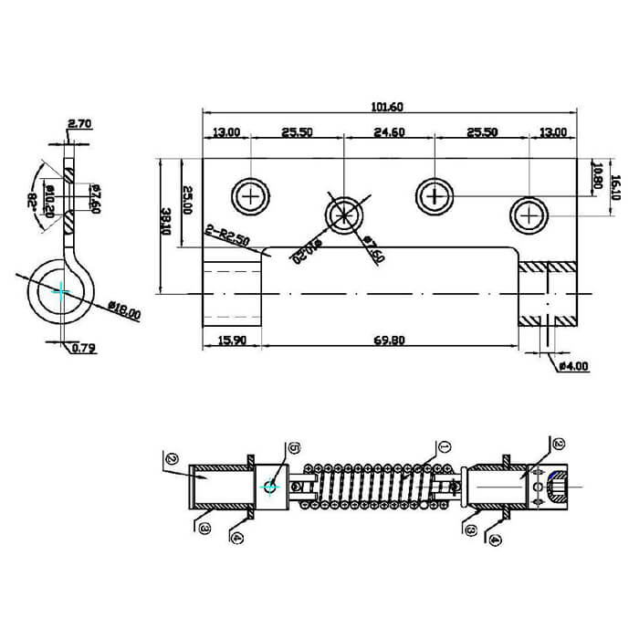 Dale Single Action Spring Hinge - Pack Of 3