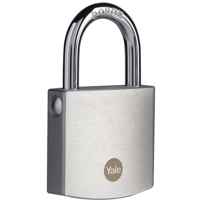 Yale High Security Brass Padlock 50mm Satin Chrome Finish