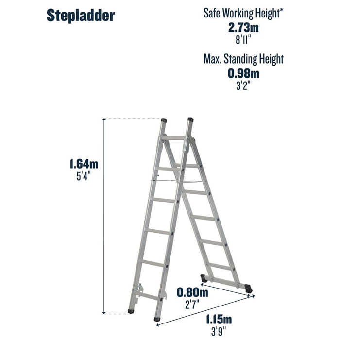 Werner 3 Way Combination Aluminium Stepladder