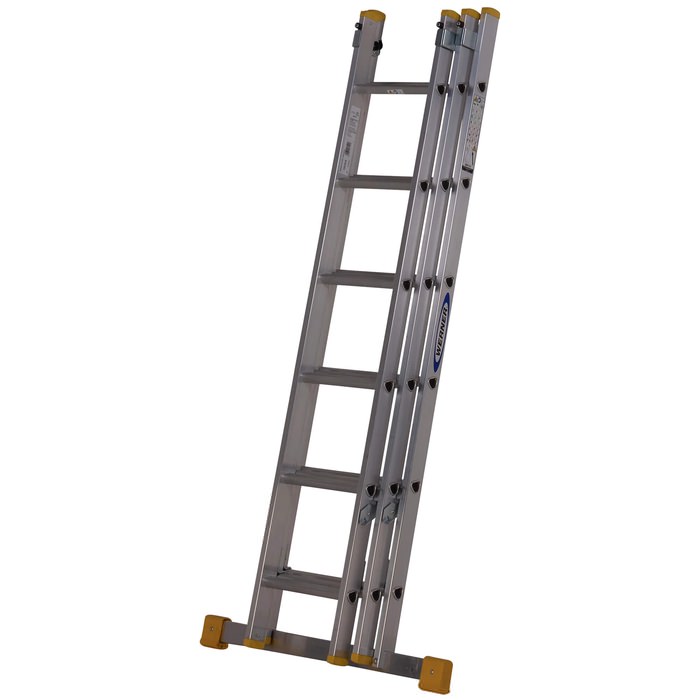 Werner Box Section 6 D-Rung Triple Extension Aluminium Ladder 1.85m