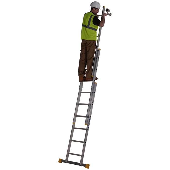 Werner Box Section 6 D-Rung Triple Extension Aluminium Ladder 1.85m