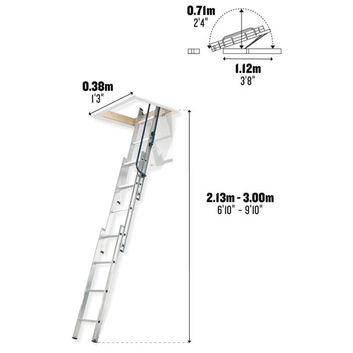 Werner Easy Stow 3 Section Lof Ladder