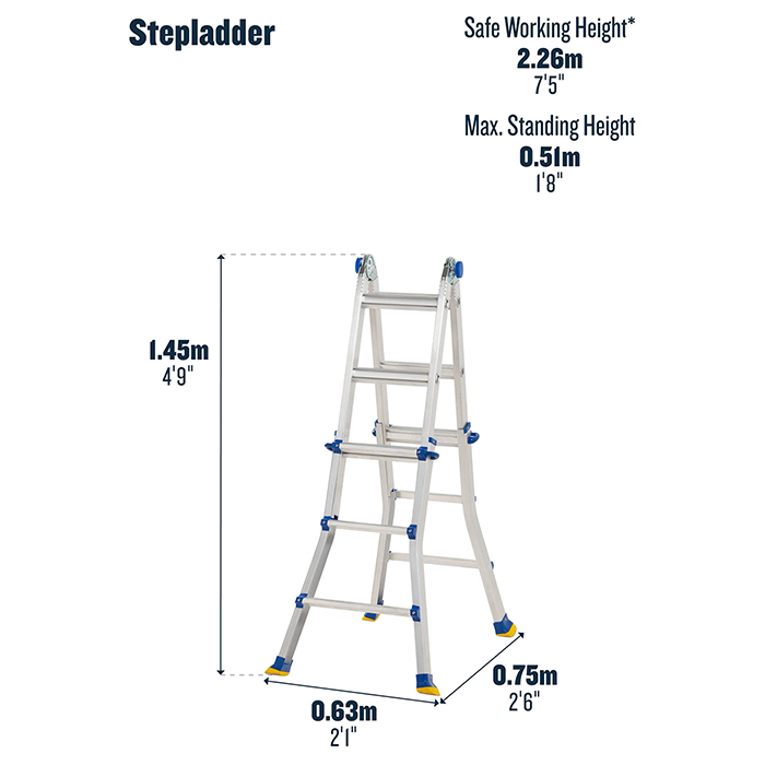 Werner 4 x 3 - 4 Way Telescopic Multi-Purpose Ladder 2.94m