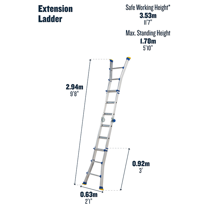 Werner 4 x 3 - 4 Way Telescopic Multi-Purpose Ladder 2.94m