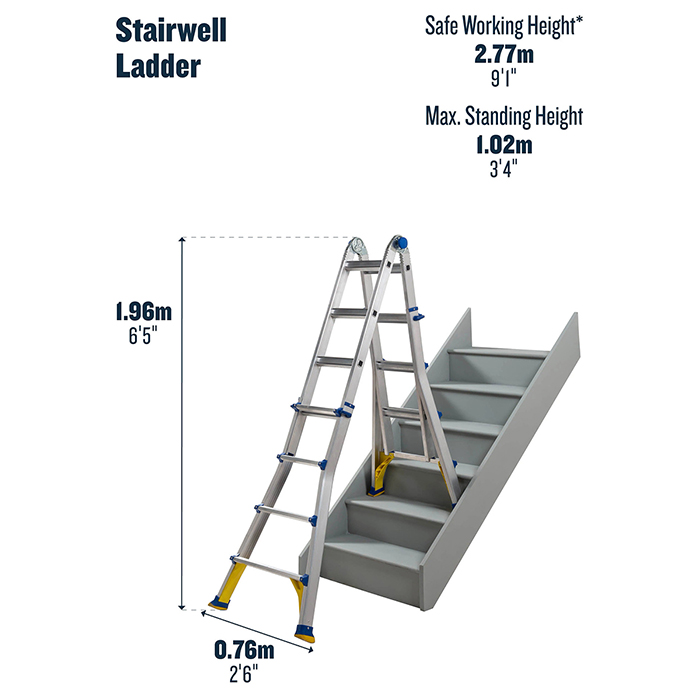 Werner 4 x 4 - 4 Way Telescopic Multi-Purpose Ladder 4.02m