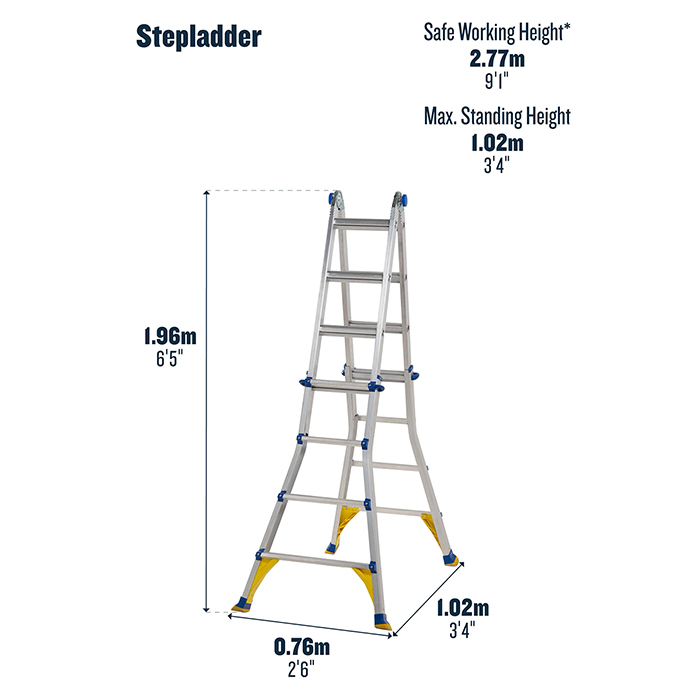 Werner 4 x 4 - 4 Way Telescopic Multi-Purpose Ladder 4.02m