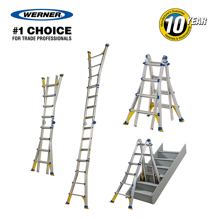 Werner 4 x 4 - 4 Way Telescopic Multi-Purpose Ladder 4.02m