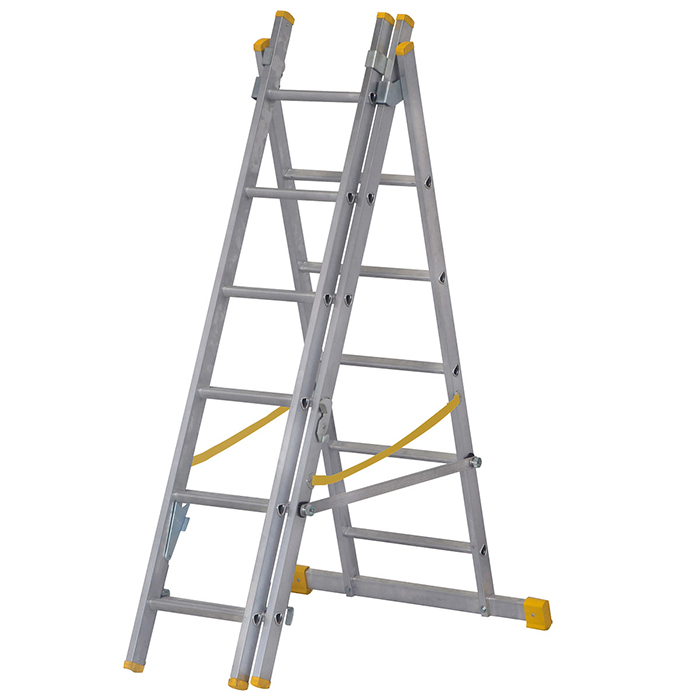 Werner 1.85m Box Section Triple Extension Plus X4 Aluminium Stepladders