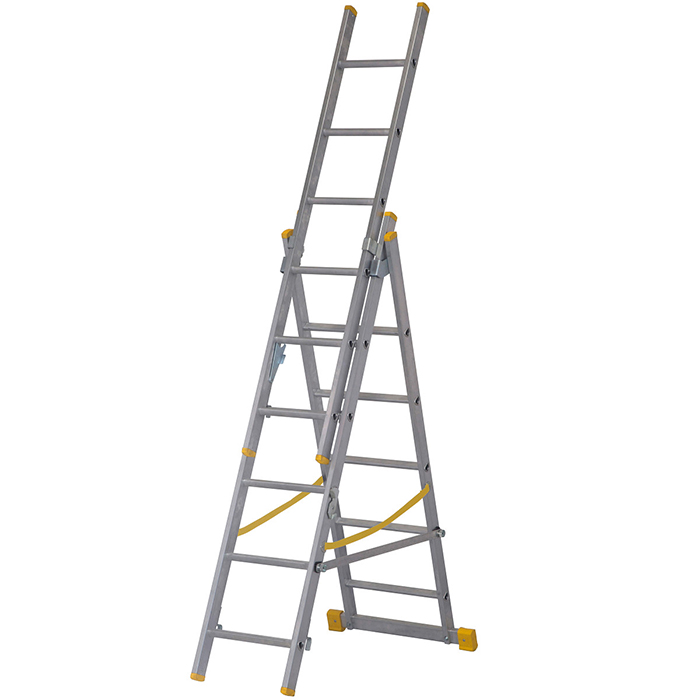 Werner 1.85m Box Section Triple Extension Plus X4 Aluminium Stepladders