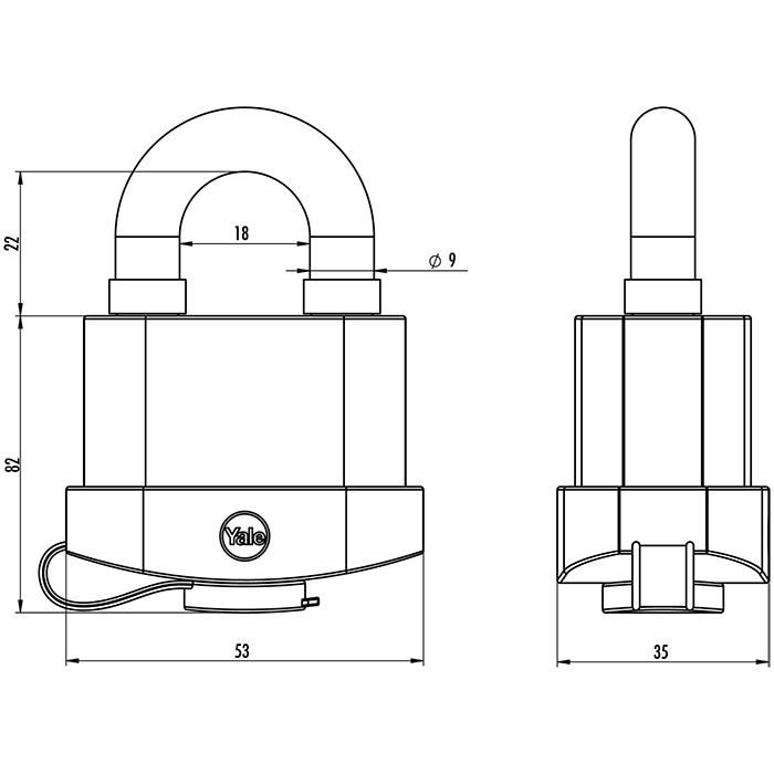 Yale High Security Weatherproof Padlock