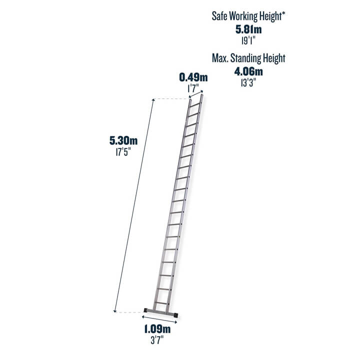 Werner Professional Square Rung Single Section Ladder 5.3 Metres