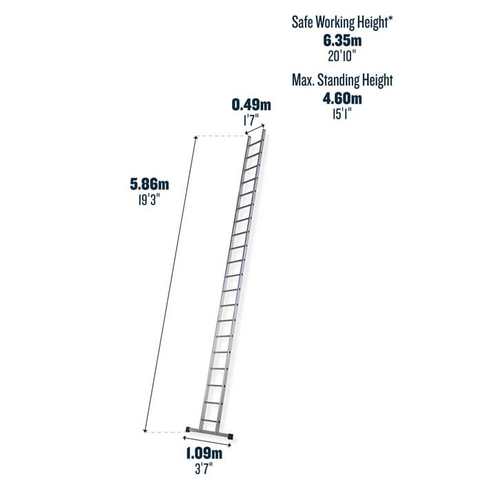 Werner Professional Square Rung Single Section Ladder 5.86 Metres