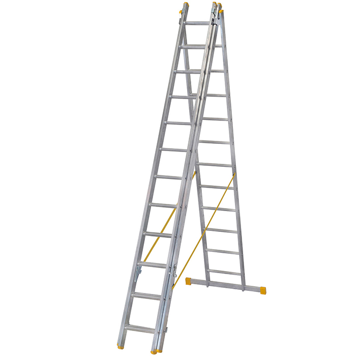 Werner 3.53m Box Section Triple Extension Plus X4 Aluminium Stepladders