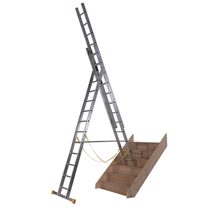 Werner 3.53m Box Section Triple Extension Plus X4 Aluminium Stepladders