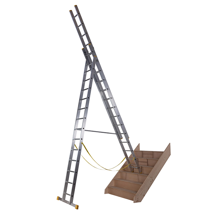 Werner 4.09m Box Section Triple Extension Plus X4 Aluminium Stepladders