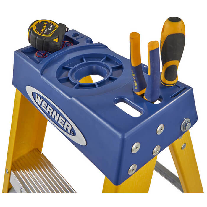 Werner Fibreglass Swingback Stepladders - 6 Tread