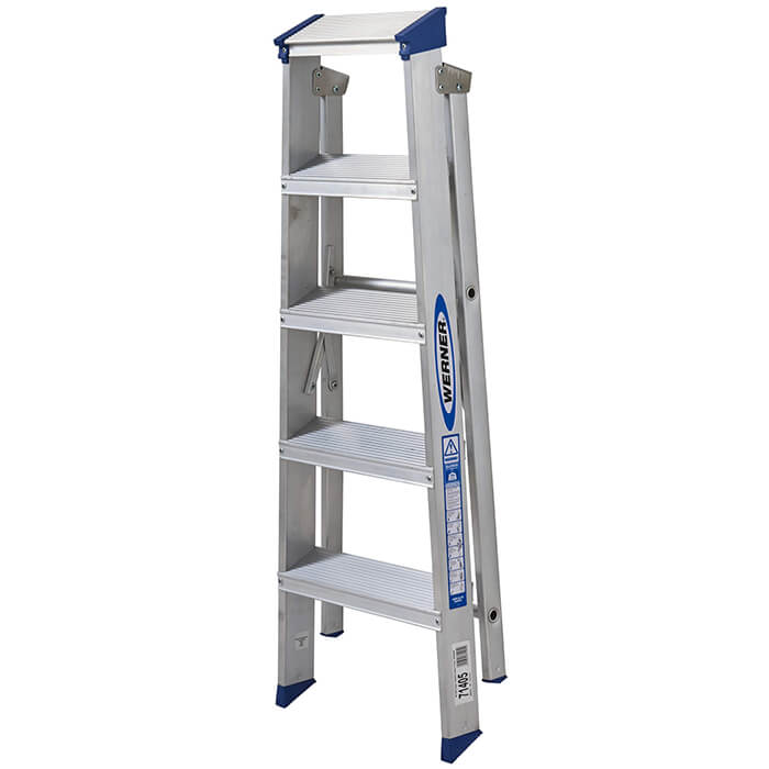 Werner Mastertrade Swingback Aluminium Stepladders - 5 Tread