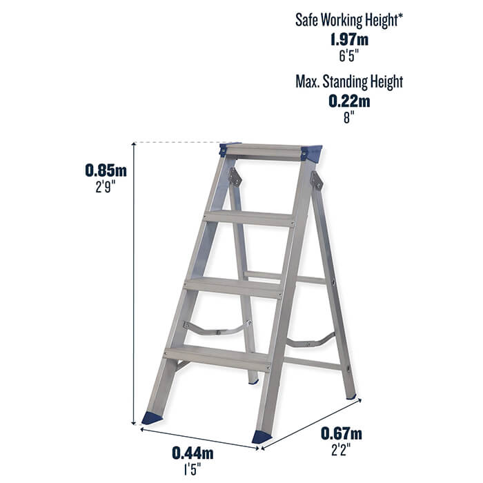 Werner Mastertrade Swingback Aluminium Stepladders -  4 Tread