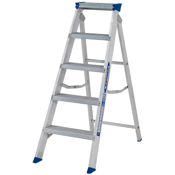 Werner Mastertrade Swingback Aluminium Stepladders - 5 Tread