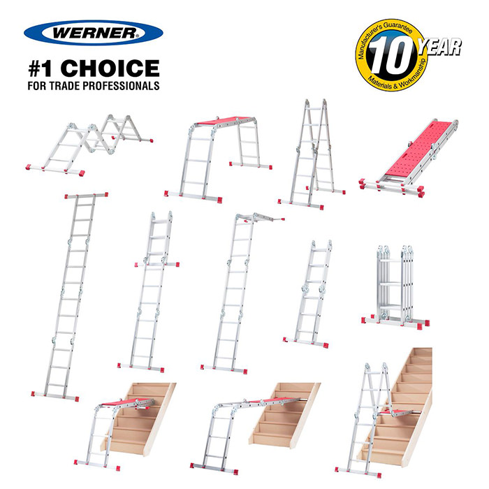 Werner 12 Way Combination Multi-Purpose Aluminium Stepladder