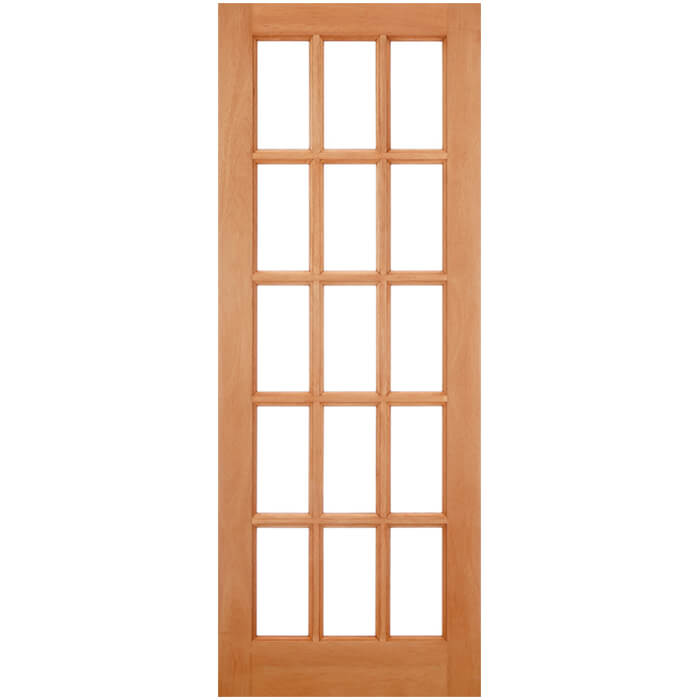 LPD SA External Door with 15 Unglazed Light - Unfinished Hardwood
