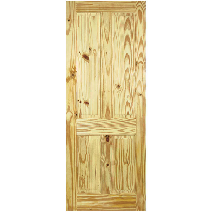 LPD Unfinished Internal Door with 4 Panel - Knotty Pine