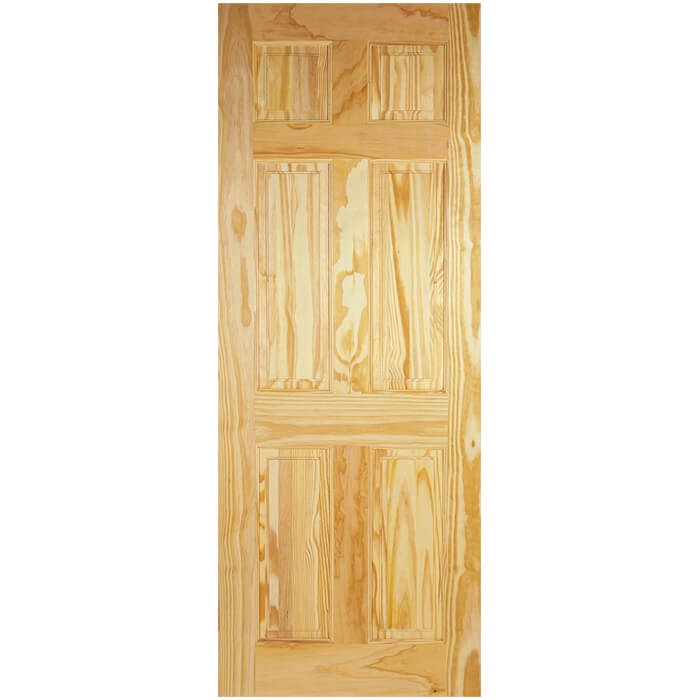 LPD Unfinished Internal Door with 6 Panel -  Clear Pine