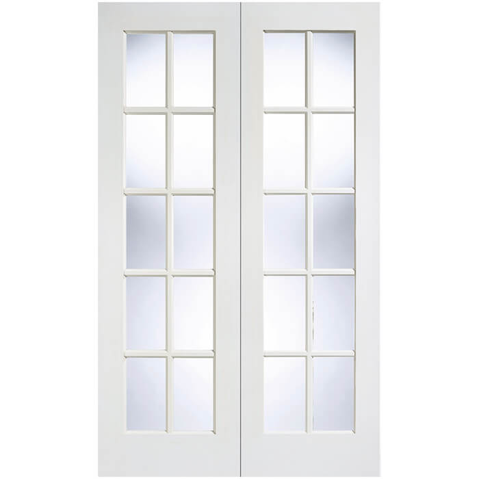 LPD GTPSA Internal Door Pair with 20 Clear Glazed Light - White Primed