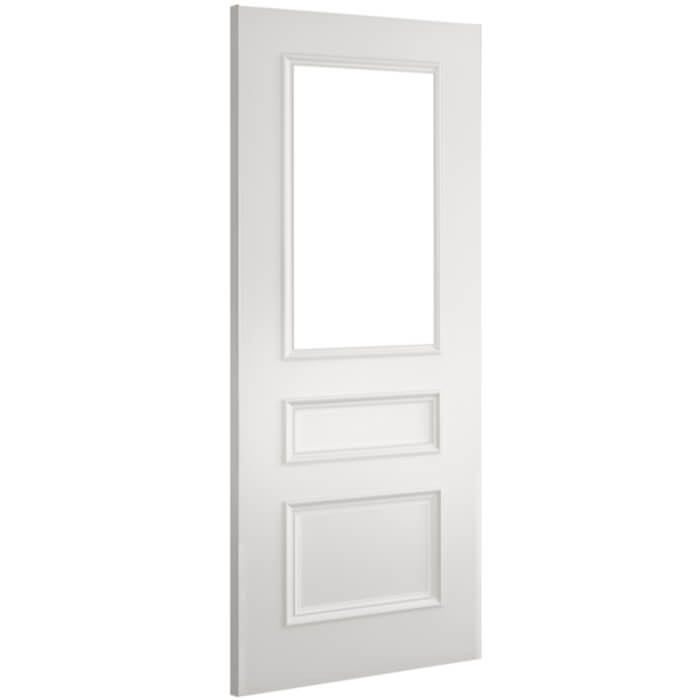Deanta Windsor Internal Door with 2 Panel and 1 Clear Bevelled Glazed Light - White Primed