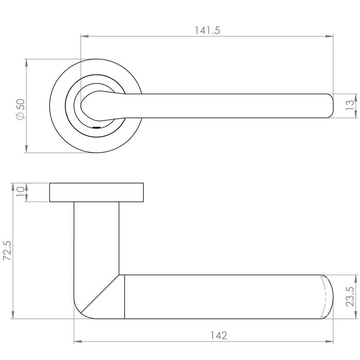 Carlisle Brass Serozzetta Manon Slender Straight Lever on Rose - Polished Chrome