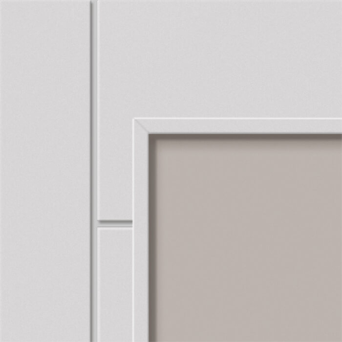 JB Kind Palomino Internal Door with 7 Panel and 1 Clear Glazed Light - White Primed