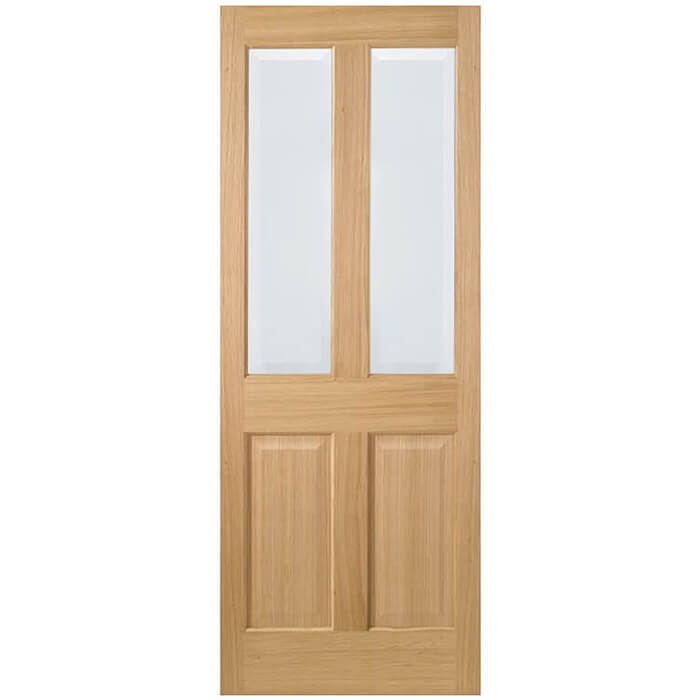 LPD Richmond Internal Door with 2 Panel and 2 Clear Glazed Light - Prefinished Oak