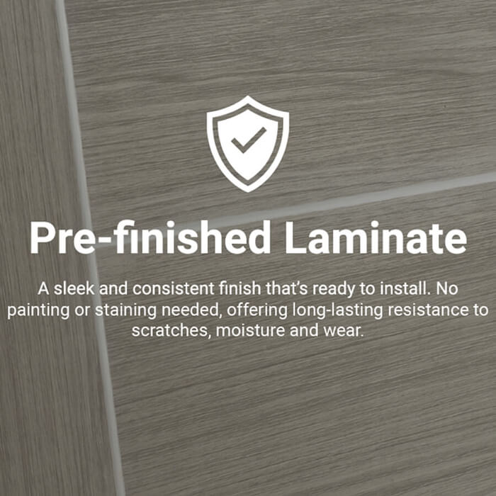 LPD Linear Laminate Internal Door with 7 Panel and 1 Clear Glazed Light - Prefinished Black