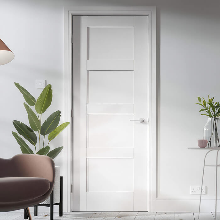 LPD Shaker Internal Fire Door with 4 Panel - White Primed