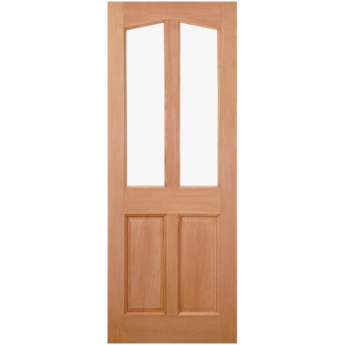 LPD Richmond External Door with 2 Panel and 2 Unglazed Light - Unfinished Hardwood
